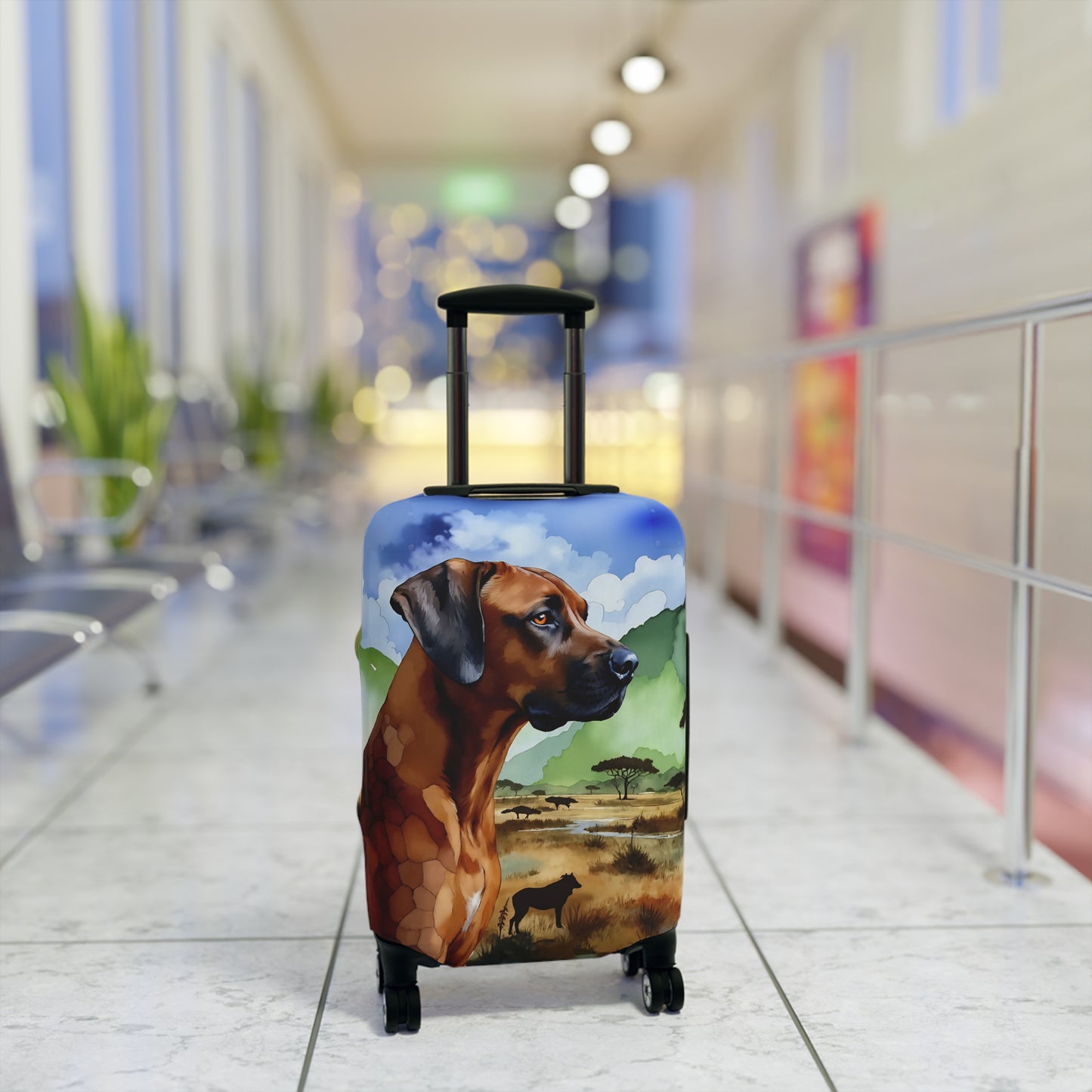 Luggage Cover, Rhodesian Ridgeback, African Plains Design
