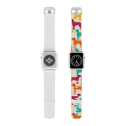 Apple Watch Band, Colorful Hounds Pattern, Standing Dogs Design