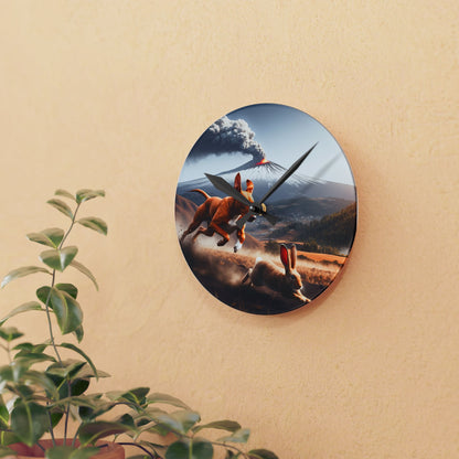 Acrylic Wall Clock, Cirneco dell’Etna