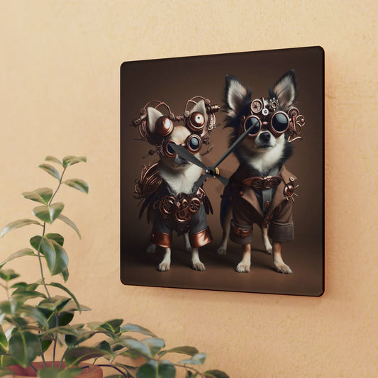 Acrylic wall clock, Chihuahua