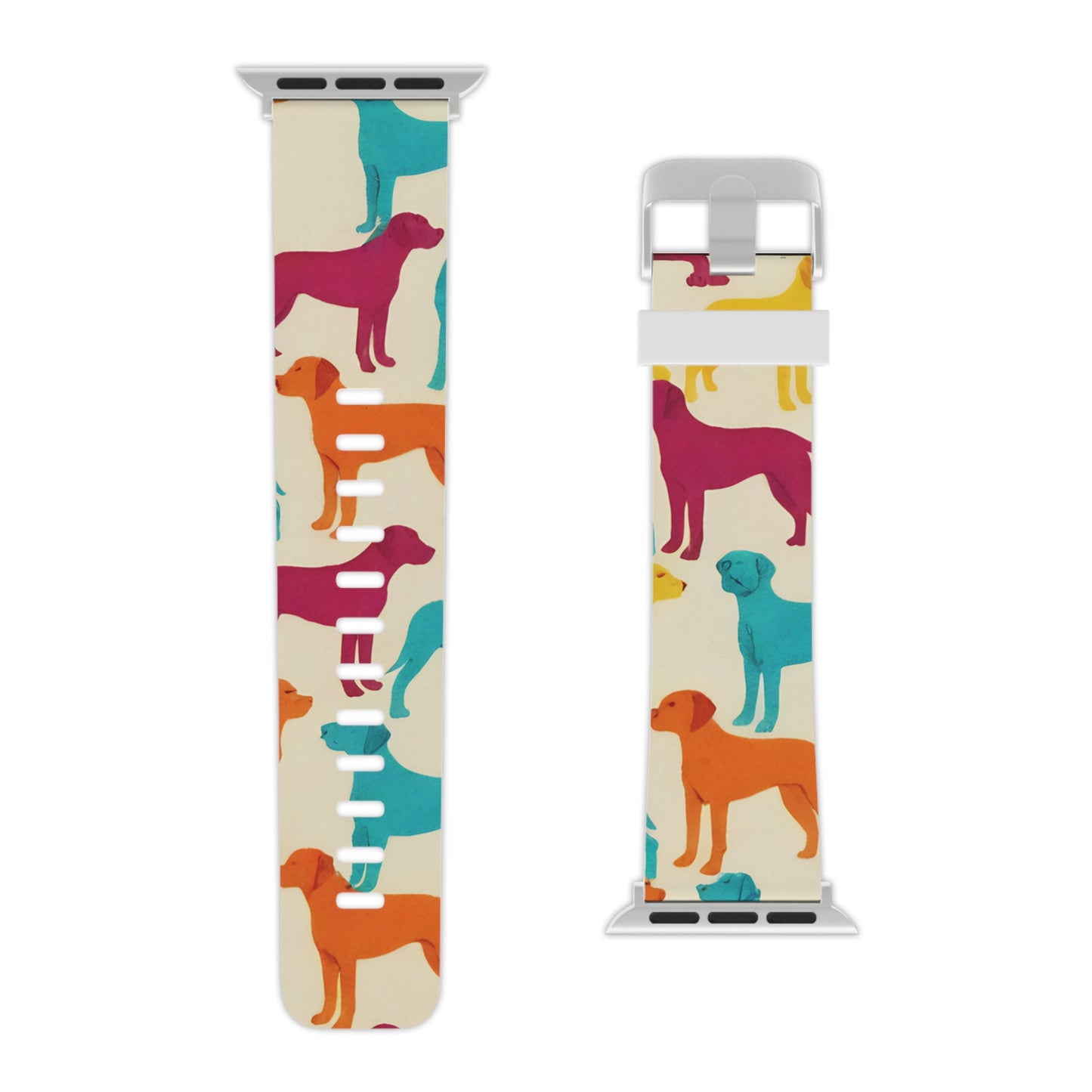 Apple Watch Band, Colorful Hounds Pattern, Standing Dogs Design
