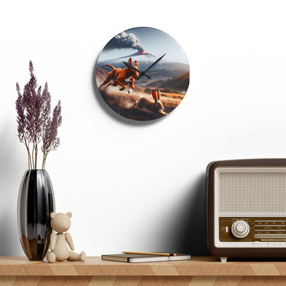 Acrylic Wall Clock, Cirneco dell’Etna