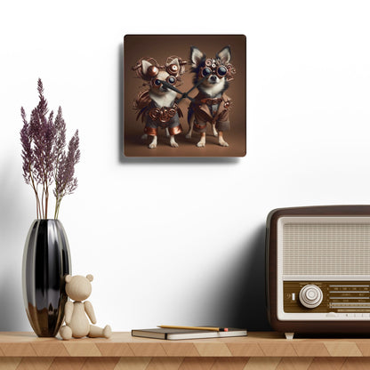 Acrylic wall clock, Chihuahua