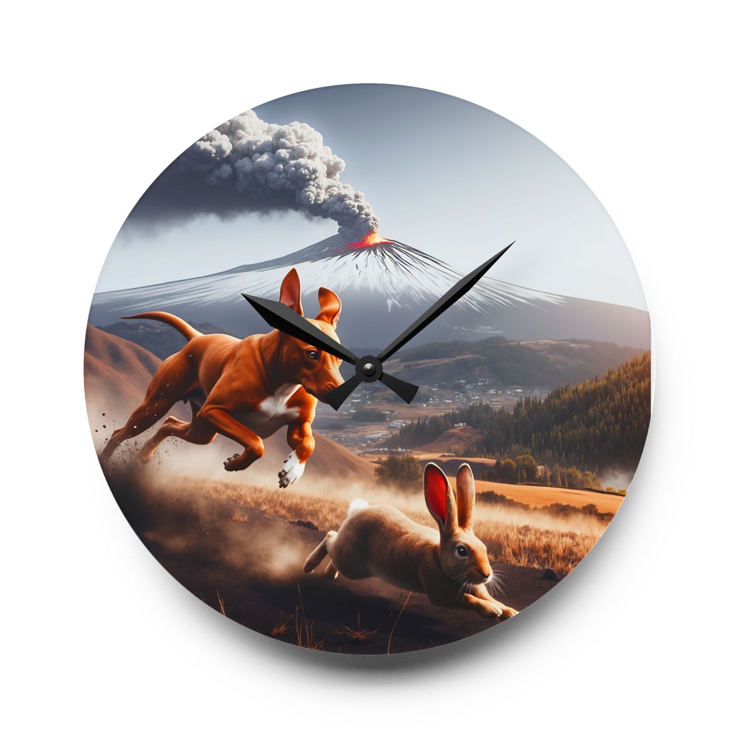 Acrylic Wall Clock, Cirneco dell’Etna