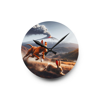 Acrylic Wall Clock, Cirneco dell’Etna