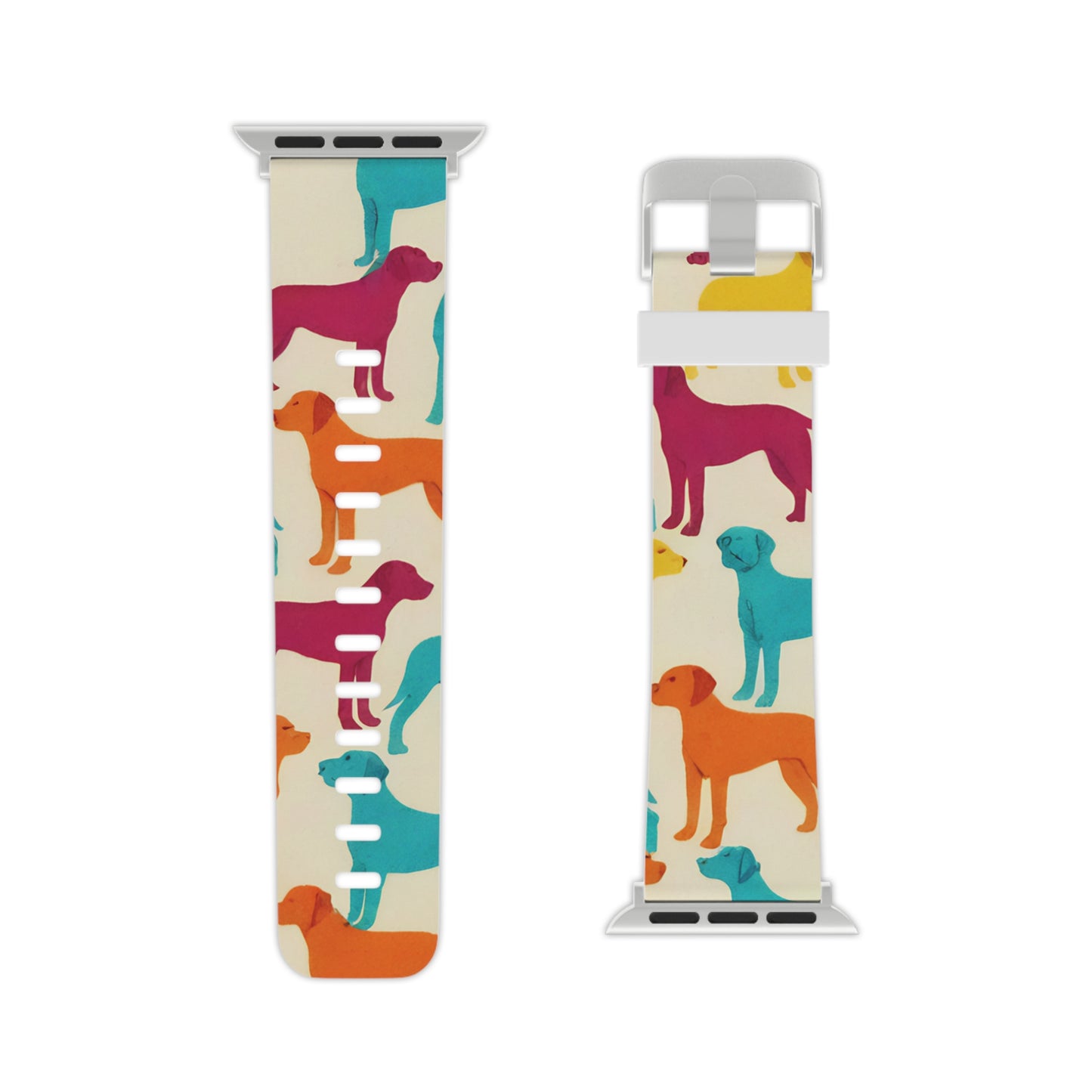 Apple Watch Band, Colorful Hounds Pattern, Standing Dogs Design