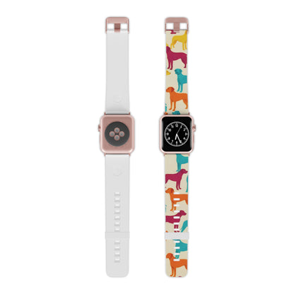 Apple Watch Band, Colorful Hounds Pattern, Standing Dogs Design