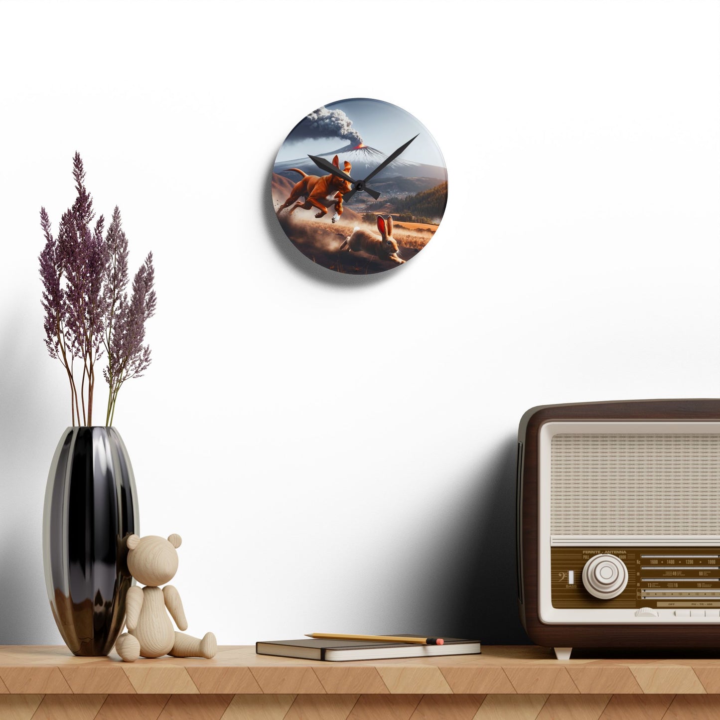 Acrylic Wall Clock, Cirneco dell’Etna