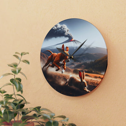 Acrylic Wall Clock, Cirneco dell’Etna