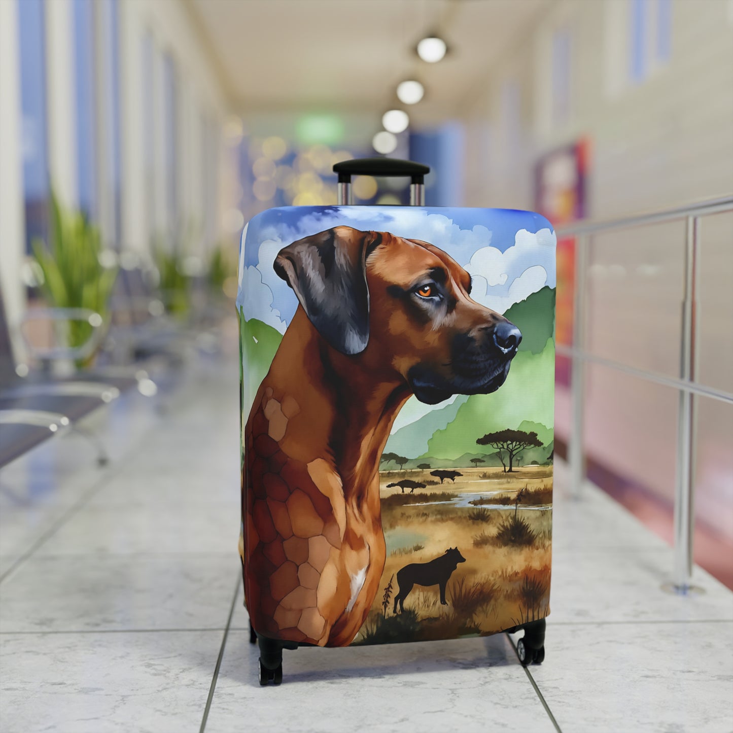 Luggage Cover, Rhodesian Ridgeback, African Plains Design