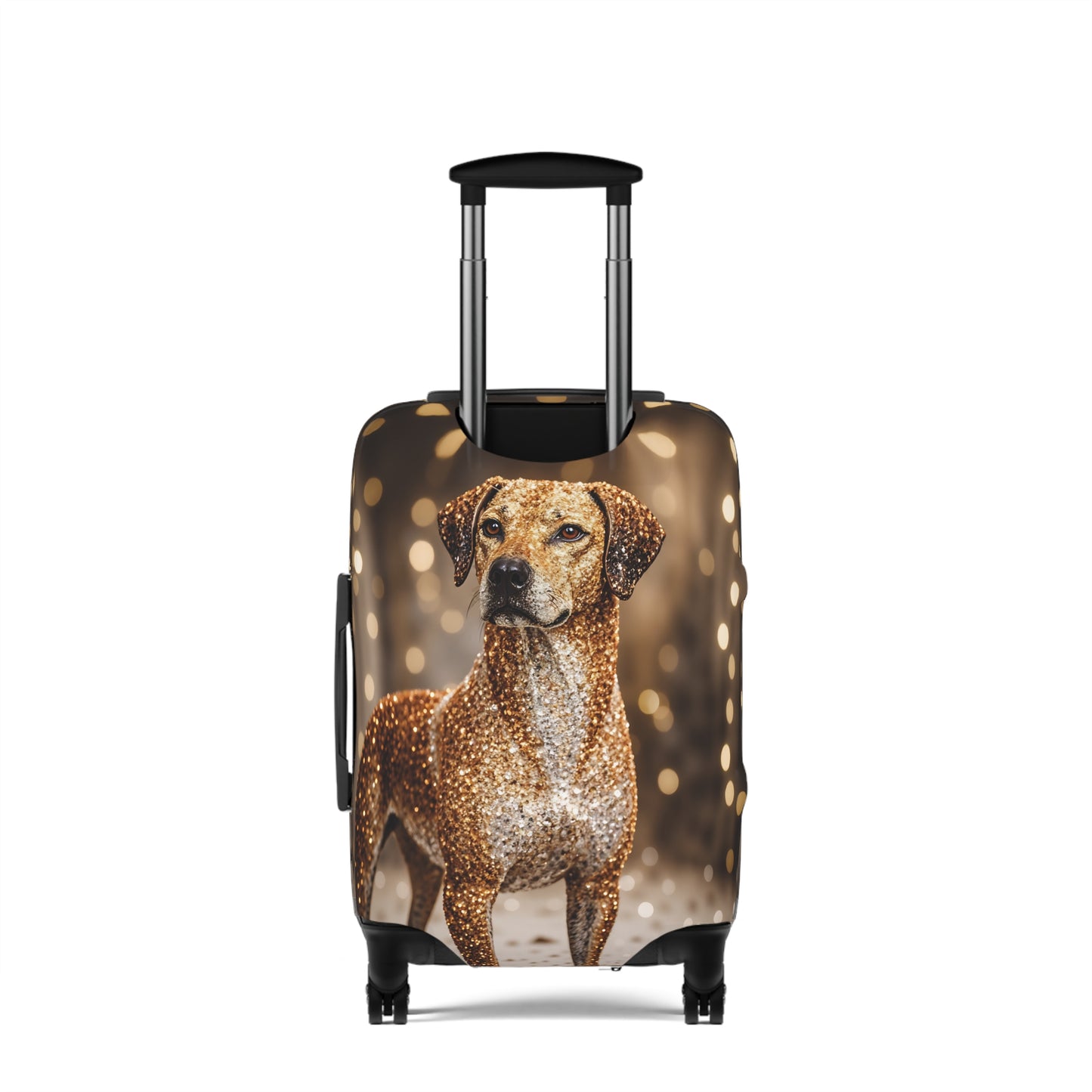 Luggage Cover, Rhodesian Ridgeback, festive bokeh & crystals