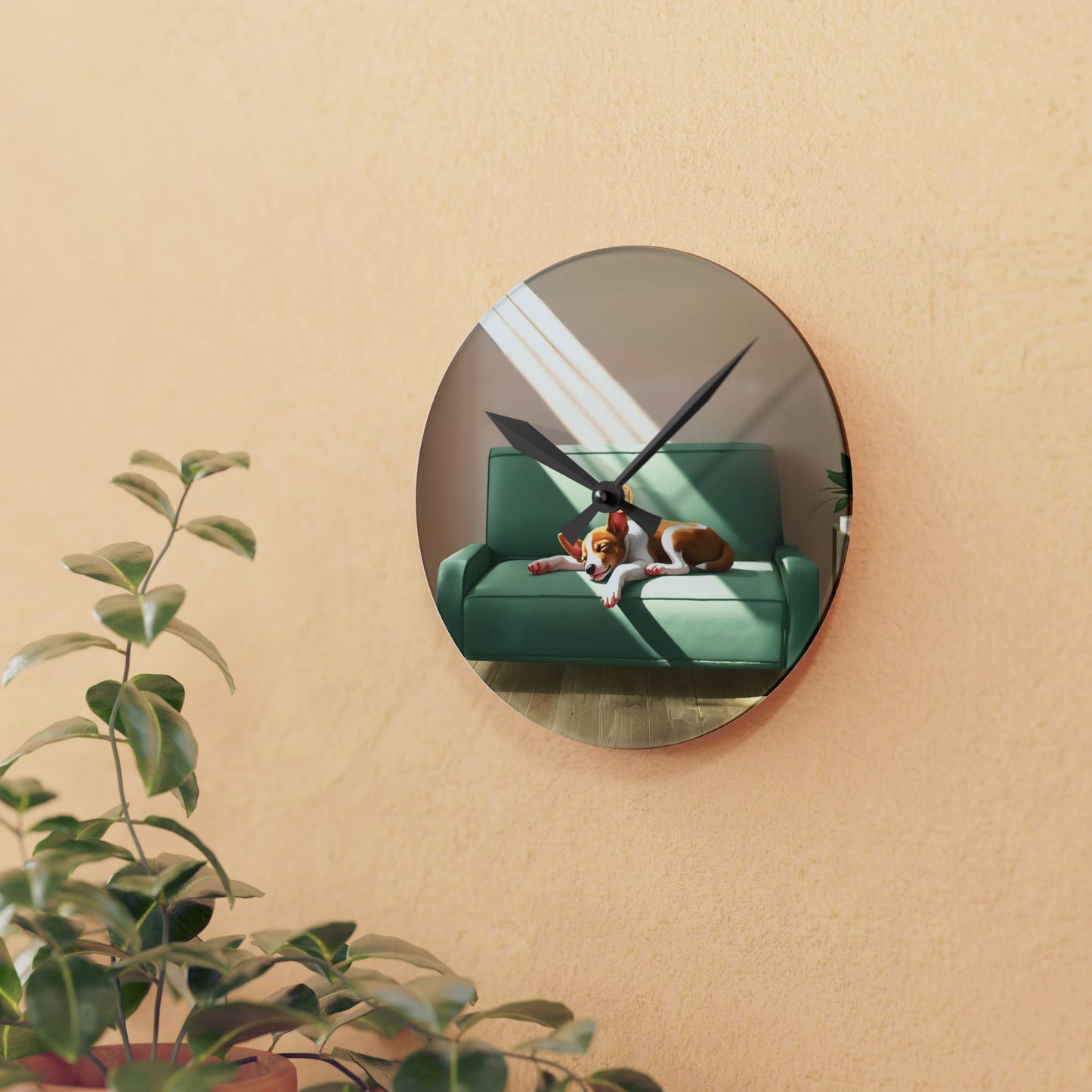 Acrylic Wall Clock, Basenji