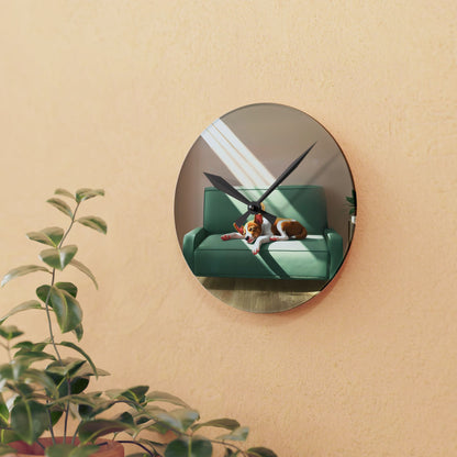 Acrylic Wall Clock, Basenji