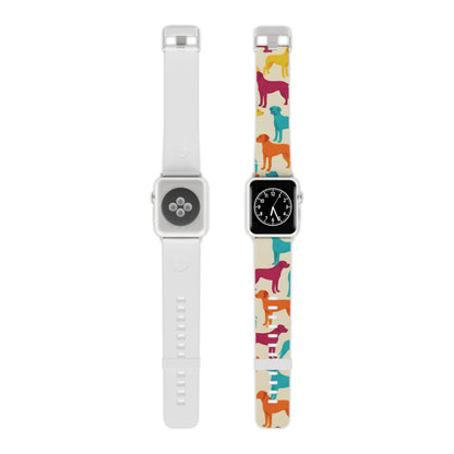 Apple Watch Band, Colorful Hounds Pattern, Standing Dogs Design