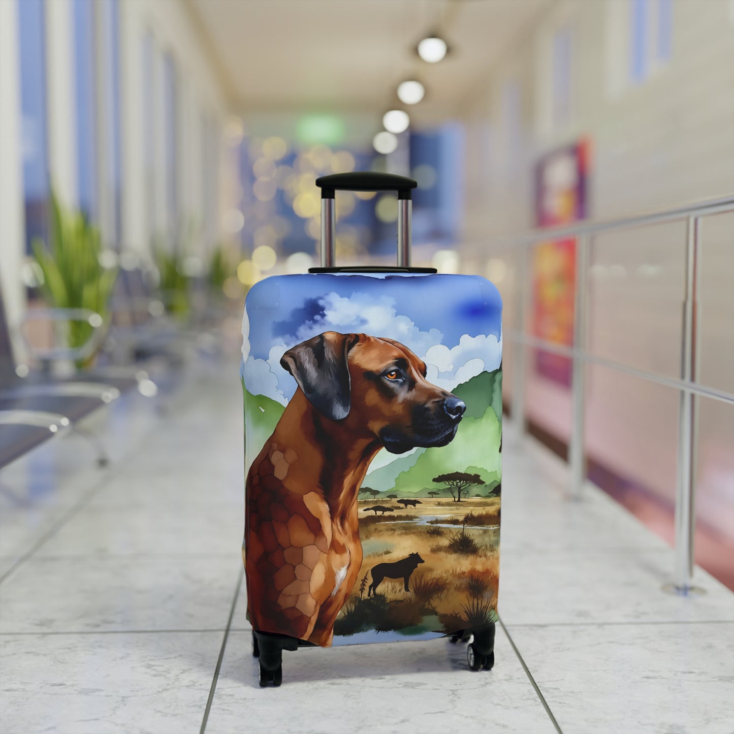 Luggage Cover, Rhodesian Ridgeback, African Plains Design