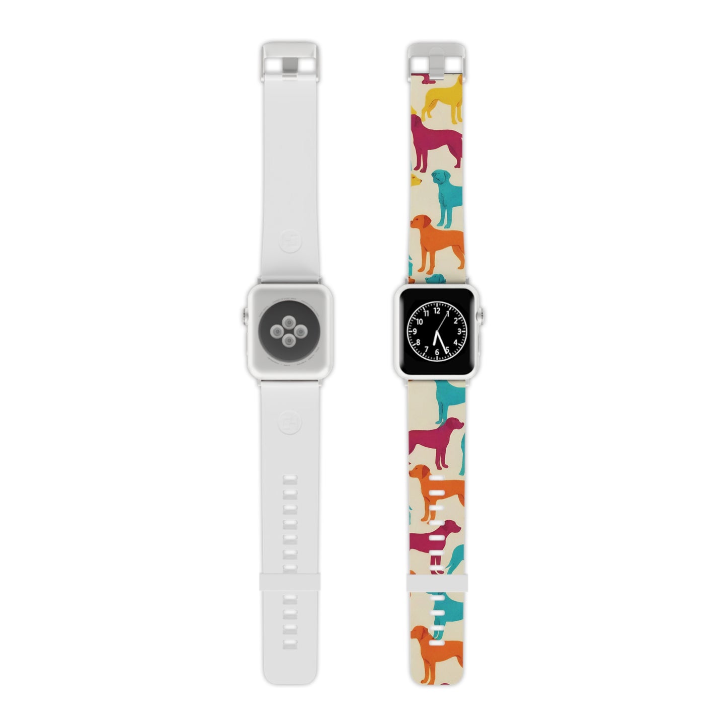 Apple Watch Band, Colorful Hounds Pattern, Standing Dogs Design