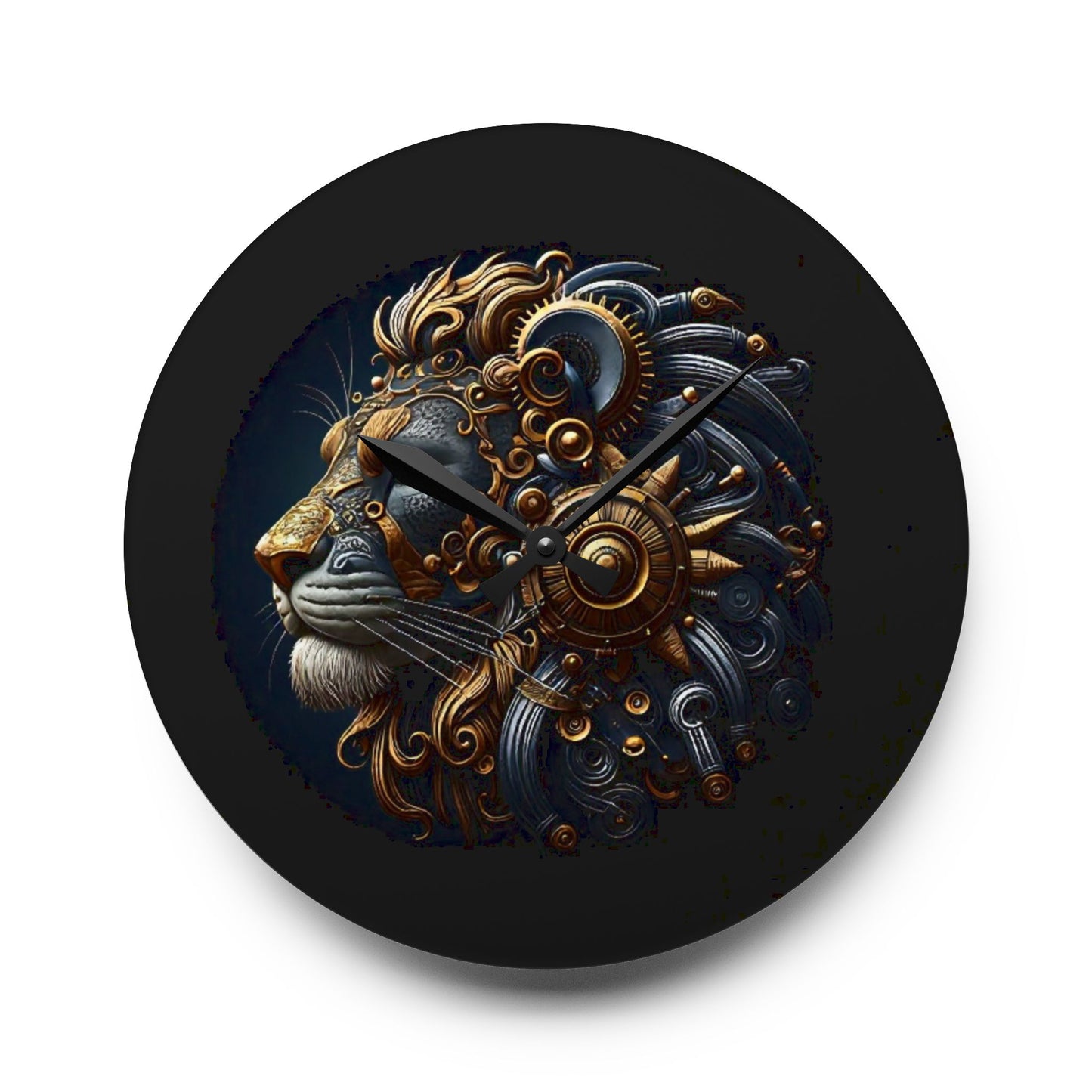 Acrylic Wall Clock, Steampunk Lion Head