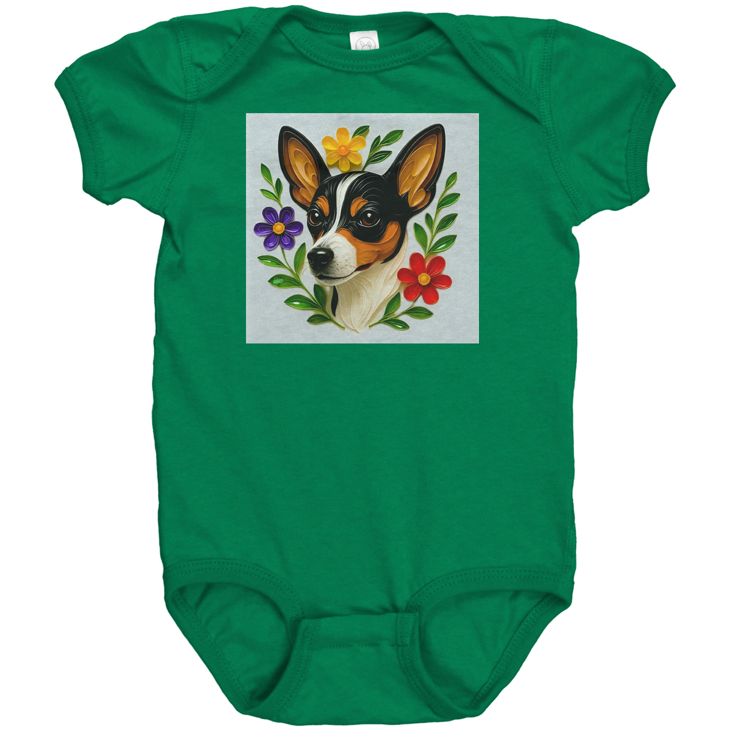 Baby_Bodysuit_Toy_Fox_Terrier_Floral_Kelly_Front_Mockup.png