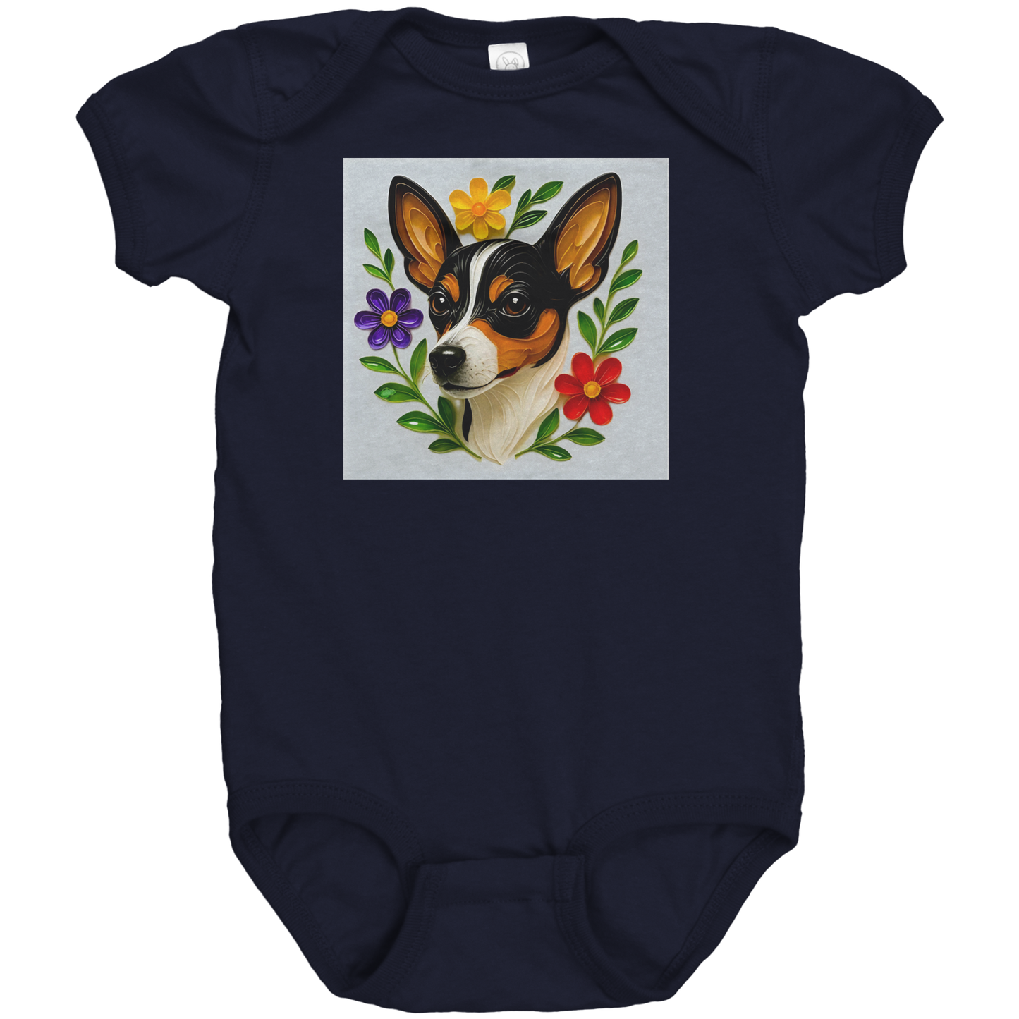 Baby_Bodysuit_Toy_Fox_Terrier_Floral_Navy_Front_Mockup.png